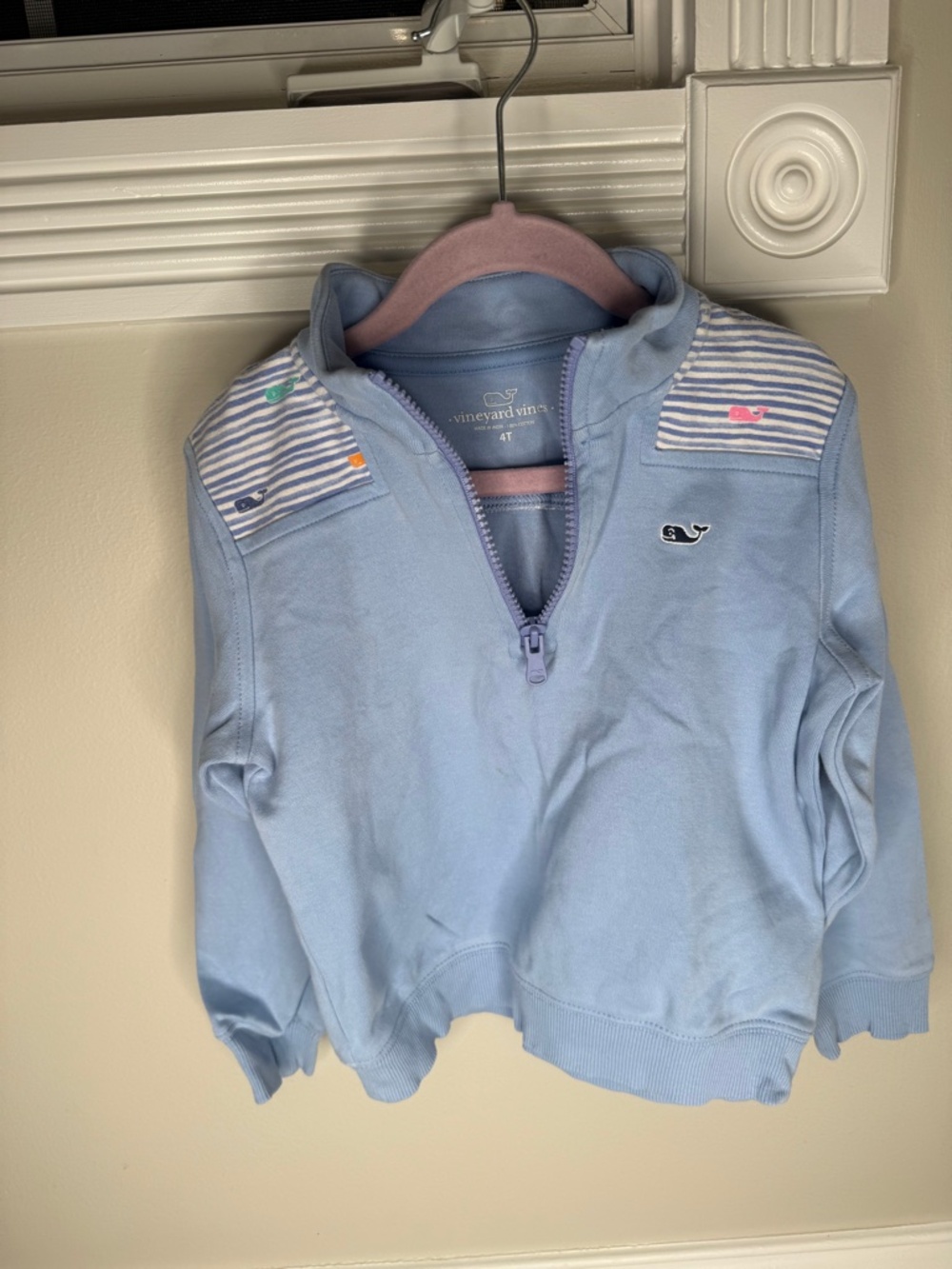Vineyard Vines Blue Quarter Zip - Girls - Size 4T